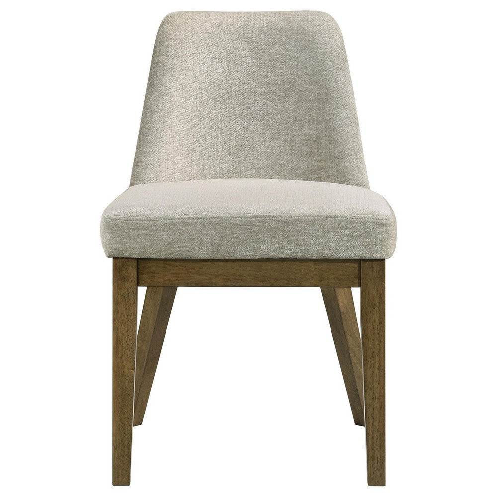 Givy Dining Armless Chair Set of 2 Tapered Legs Oak Brown Wood Tan BM329132
