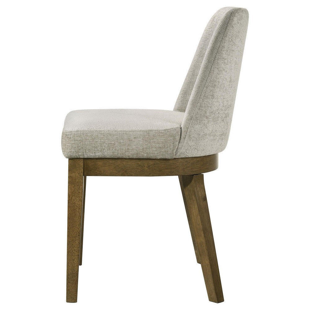 Givy Dining Armless Chair Set of 2 Tapered Legs Oak Brown Wood Tan BM329132
