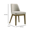 Givy Dining Armless Chair Set of 2, Tapered Legs, Oak Brown Wood, Tan