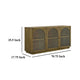 Givy Sideboard Buffet 3 Arched Glass Doors 71 Inch Natural Brown Wood BM329133