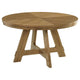 Danie Round Dining Table with Starburst Wedge Top Brown Wood 54 Inch BM329134