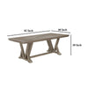 Elia Dining Table with Trestle Base Rectangular Gray Acacia 82 Inch BM329136