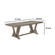 Elia Dining Table with Trestle Base Rectangular Gray Acacia 82 Inch BM329136