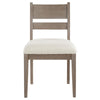 Elia Dining Side Chair Set of 2 Ladderback Gray Wood Cream Fabric BM329137