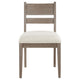 Elia Dining Side Chair Set of 2 Ladderback Gray Wood Cream Fabric BM329137
