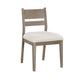 Elia Dining Side Chair Set of 2 Ladderback Gray Wood Cream Fabric BM329137