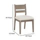 Elia Dining Side Chair Set of 2 Ladderback Gray Wood Cream Fabric BM329137