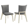 Loxy Dining Side Chair Set of 2, Square Legs and Levelers, Gray Velvet