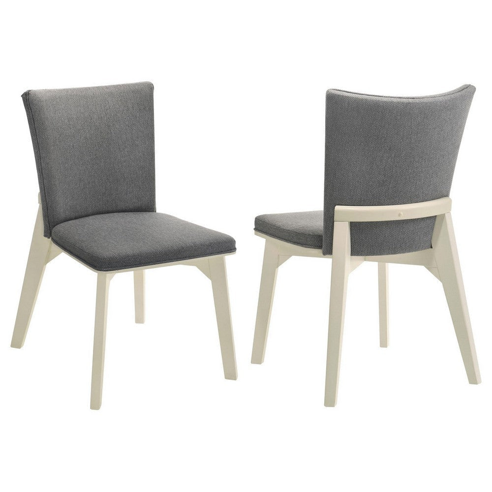 Loxy Dining Side Chair Set of 2, Square Legs and Levelers, Gray Velvet