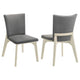 Loxy Dining Side Chair Set of 2, Square Legs and Levelers, Gray Velvet