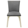 Loxy Dining Side Chair Set of 2 Square Legs and Levelers Gray Velvet BM329139