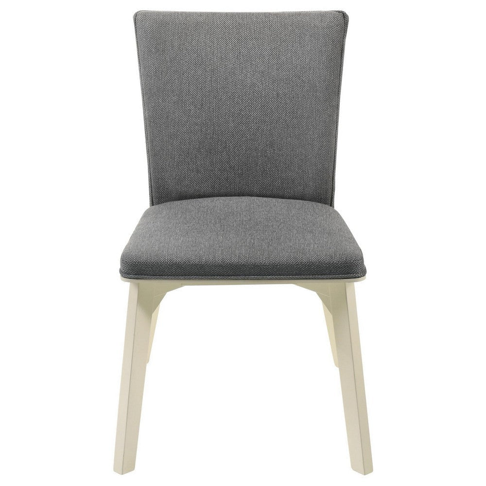 Loxy Dining Side Chair Set of 2 Square Legs and Levelers Gray Velvet BM329139