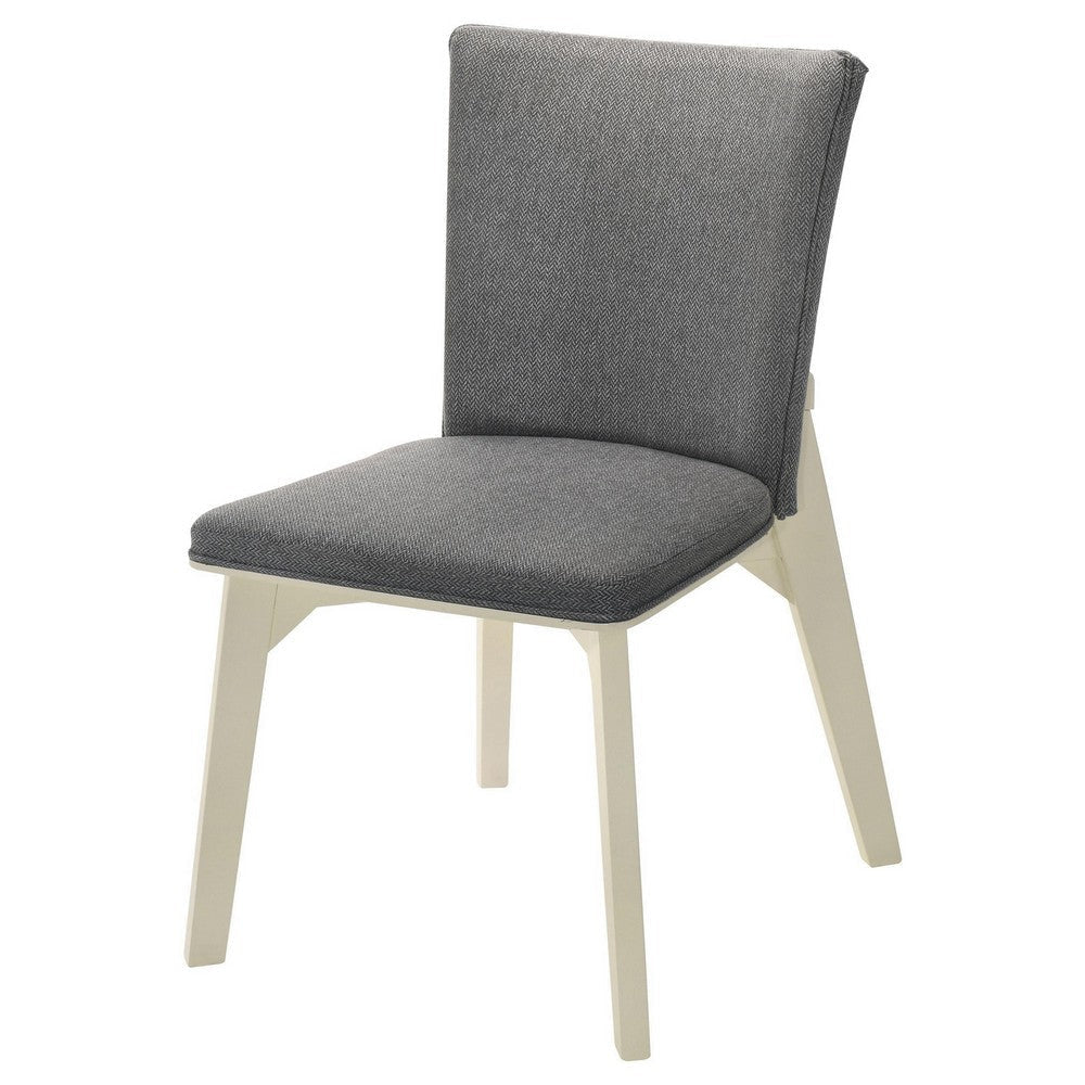 Loxy Dining Side Chair Set of 2 Square Legs and Levelers Gray Velvet BM329139