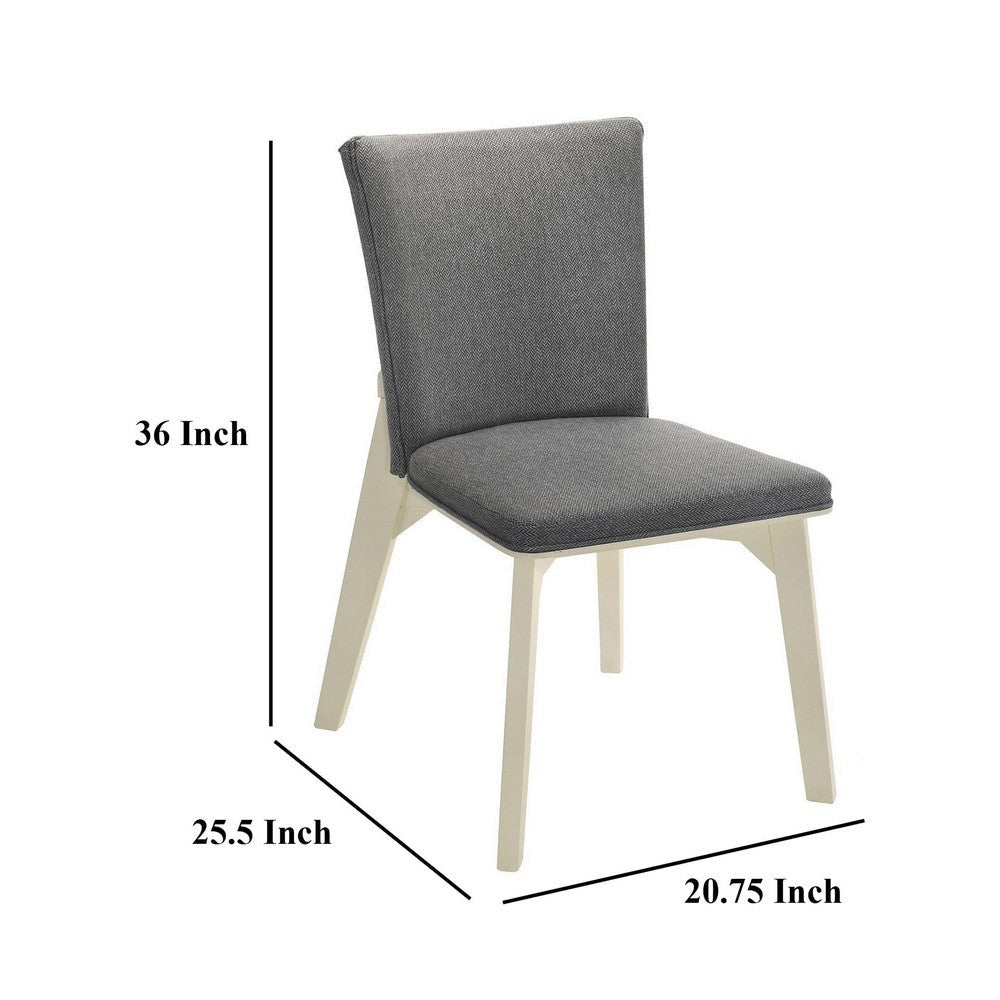 Loxy Dining Side Chair Set of 2 Square Legs and Levelers Gray Velvet BM329139