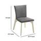 Loxy Dining Side Chair Set of 2 Square Legs and Levelers Gray Velvet BM329139