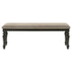 Brad Dining Bench Turned Legs Charcoal Gray Wood Brown 54 Inch BM329140