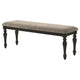 Brad Dining Bench Turned Legs Charcoal Gray Wood Brown 54 Inch BM329140