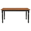 Halie Dining Table Black Turned Legs Rectangular Brown Wood 63 Inch BM329141