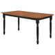 Halie Dining Table Black Turned Legs Rectangular Brown Wood 63 Inch BM329141