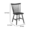 Halie Dining Side Chair Set of 2 Spindle Back Black Asian Hardwood BM329142