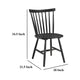 Halie Dining Side Chair Set of 2 Spindle Back Black Asian Hardwood BM329142