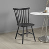 Halie Dining Side Chair Set of 2, Spindle Back, Black Asian Hardwood
