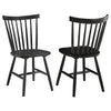 Halie Dining Side Chair Set of 2, Spindle Back, Black Asian Hardwood
