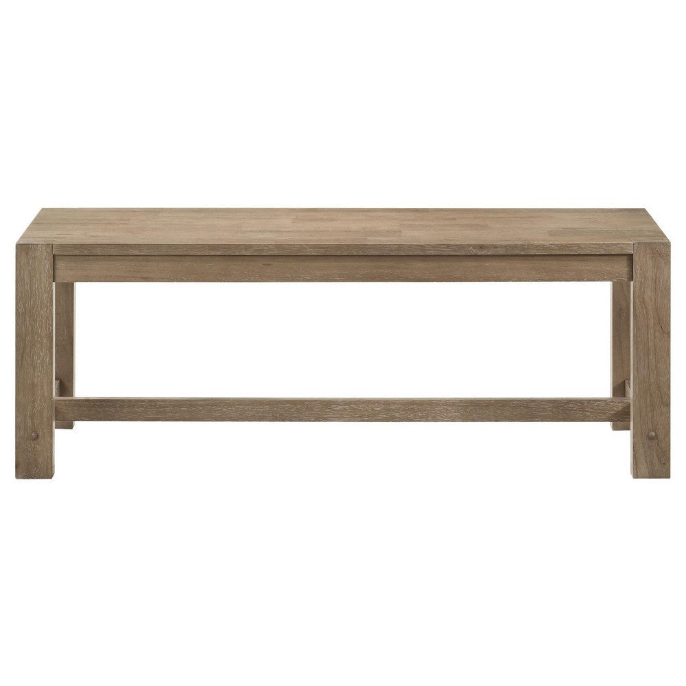 Scott Dining Bench with Trestle Base Backless Brown Hardwood 47 Inch BM329145