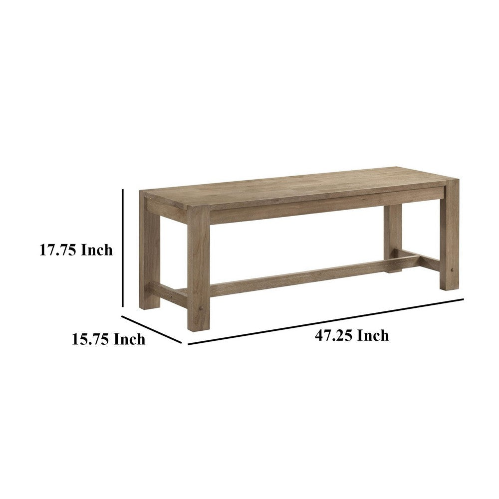 Scott Dining Bench with Trestle Base Backless Brown Hardwood 47 Inch BM329145