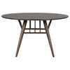 Eve Dining Table Flared Legs Dark Walnut Wood Round 53 Inch Top BM329146