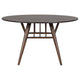 Eve Dining Table Flared Legs Dark Walnut Wood Round 53 Inch Top BM329146