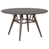 Eve Dining Table, Flared Legs, Dark Walnut Wood, Round 53 Inch Top