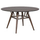 Eve Dining Table, Flared Legs, Dark Walnut Wood, Round 53 Inch Top