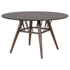 Eve Dining Table Flared Legs Dark Walnut Wood Round 53 Inch Top BM329146