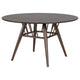 Eve Dining Table Flared Legs Dark Walnut Wood Round 53 Inch Top BM329146