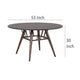 Eve Dining Table Flared Legs Dark Walnut Wood Round 53 Inch Top BM329146