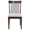 Eve Dining Side Chair Set of 2 Dark Walnut Brown Wood Wheat Beige BM329147