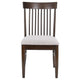 Eve Dining Side Chair Set of 2 Dark Walnut Brown Wood Wheat Beige BM329147