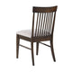 Eve Dining Side Chair Set of 2 Dark Walnut Brown Wood Wheat Beige BM329147