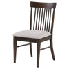 Eve Dining Side Chair Set of 2 Dark Walnut Brown Wood Wheat Beige BM329147
