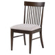 Eve Dining Side Chair Set of 2 Dark Walnut Brown Wood Wheat Beige BM329147