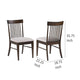 Eve Dining Side Chair Set of 2 Dark Walnut Brown Wood Wheat Beige BM329147