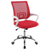 Fera Rolling Office Chair, Adjustable Chrome Base, Red Mesh Fabric