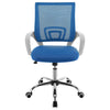Fera Rolling Office Chair Adjustable Chrome Base Blue Mesh Fabric