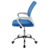 Fera Rolling Office Chair Adjustable Chrome Base Blue Mesh Fabric