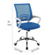 Fera Rolling Office Chair Adjustable Chrome Base Blue Mesh Fabric