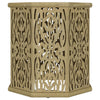 Ores Accent Side Table with Intricate Carvings Brown Mango Wood BM329154
