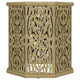 Ores Accent Side Table with Intricate Carvings Brown Mango Wood BM329154