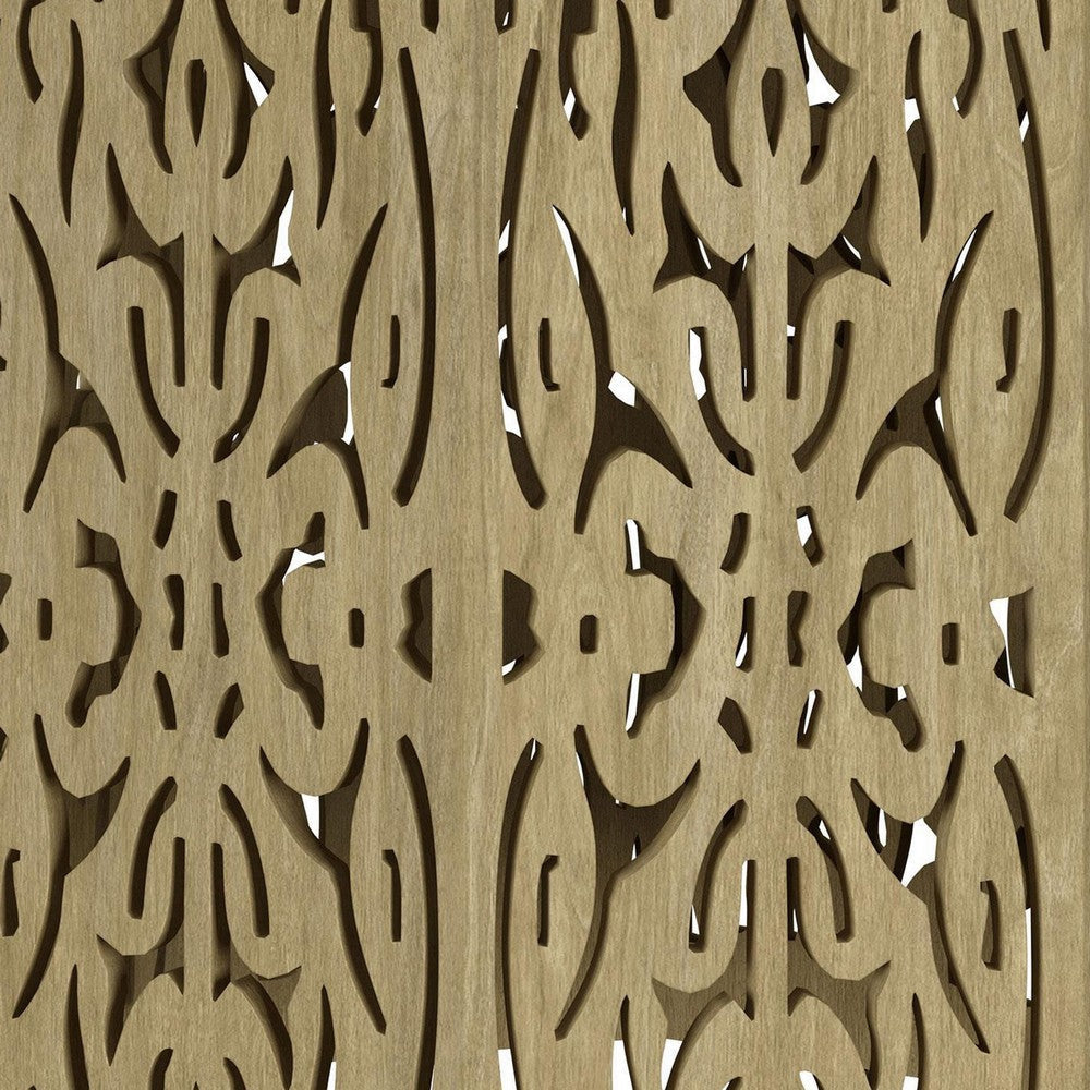 Ores Accent Side Table with Intricate Carvings Brown Mango Wood BM329154