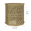 Ores Accent Side Table with Intricate Carvings Brown Mango Wood BM329154
